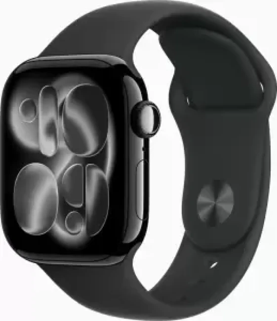 Умные часы Apple Watch Series 11 42 мм (алюминиевый корпус, черный/черный, спортивный силиконовый ремешок S/M)