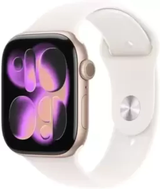 Умные часы Apple Watch Series 11 46 мм (алюминиевый корпус, розовое золото/легкие румяна, спортивный силиконовый ремешок M/L)