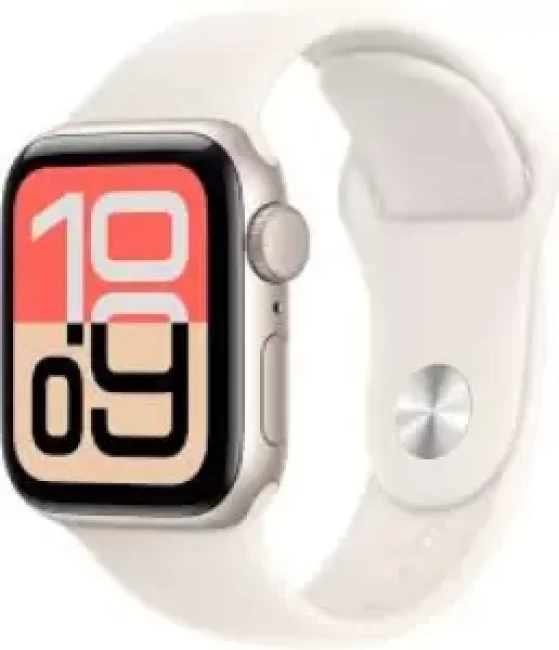 Умные часы Apple Watch SE 3 44 мм (алюминиевый корпус, звездный свет/звездный свет, спортивный силиконовый ремешок S/M)