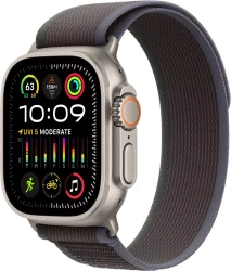 Умные часы Apple Watch Ultra 2 LTE 49 мм (титановый корпус, титановый/черно-синий, нейлоновый ремешок размера M/L) - фото