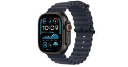 Умные часы Apple Watch Ultra 2 GPS+Cellular 49mm Black Titanium Case Navy Ocean Band MYTC3 - фото