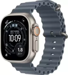 Умные часы Apple Watch Ultra 3 LTE 49 мм (титановый корпус, природный/синий, ремешок из эластомера) - фото